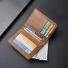 Винтажные кожаные мини-кошельки для мужчин, держатель для карт с RFID-защитой, короткий зажим для денег, тонкий мужской кошелек, мужская сумка-кошелек