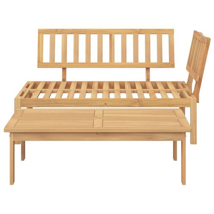 VidaXL Salon de jardin palette 2 pcs bois massif d'acacia, ensemble de table et de chaise de jardin, ensemble de salon de 365853