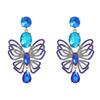Висячие серьги для женщин Бабочка Стеклянная невеста Свадебные украшения Аксессуары