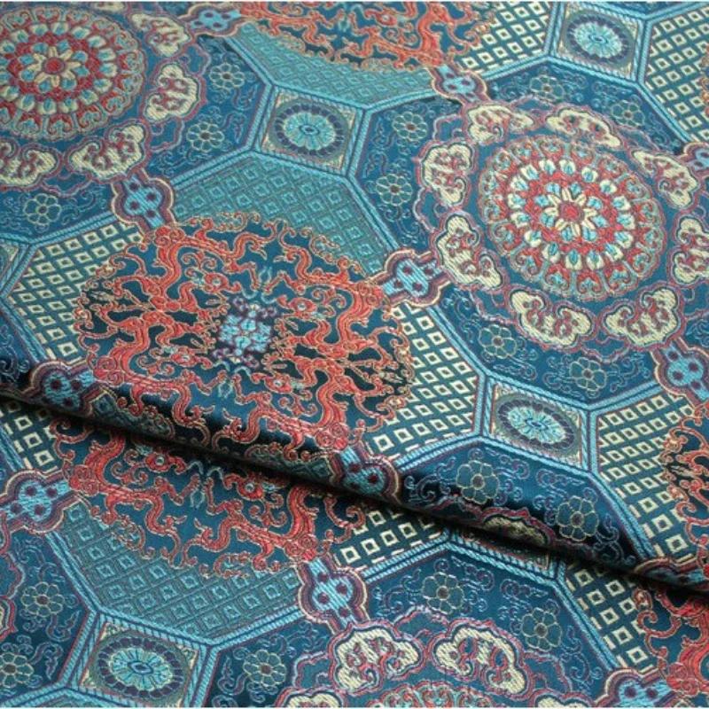 100x75 см Китайская монгольская ткань для одежды, декоративный костюмный халат, ручная жаккардовая парча, старинная шелковая ткань