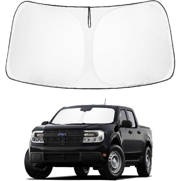 Proadsy 2024 Upgrade Front Windshield Sun Shade Foldable Sunshade Protector Custom Fit 2022 2023 2024 Ford Maverick, Hybrid, XL, XLT, Lariat Truck