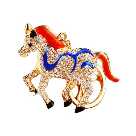 Keychain 2026 Year of Horse Key Chain Shiny Rhinestone Horse Animal Design Keychain Bag Charm Accessory