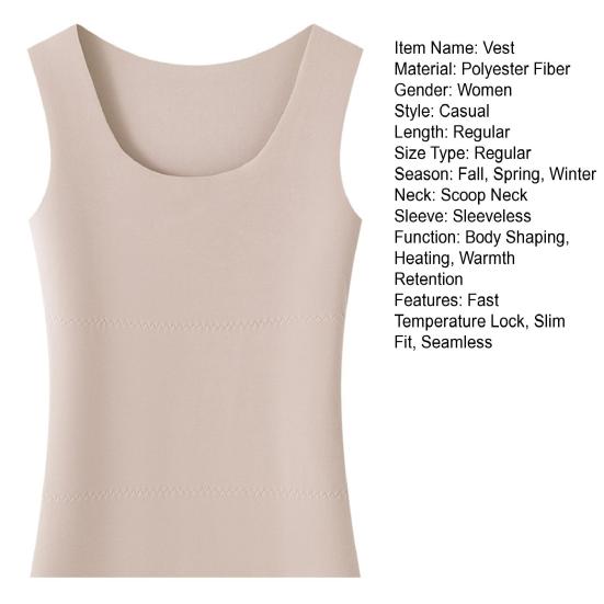 Winter Women Thermal Double-sided Velvet Vest Seamless Velvet-lined Fast Temperature Lock Heating Slim Elastic Sleeveless Inner Wear Bottoming Tank