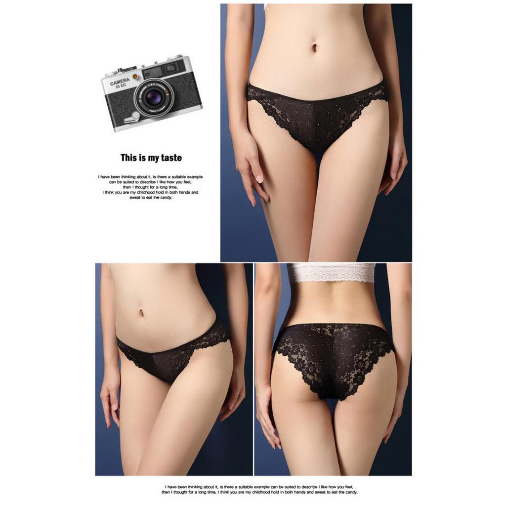 Vintage Lace Panties Soild Color Breathable Underwear Women French Sexy Lace Bow Lingerie Female Mid-waist Thin Mesh Briefs XXL