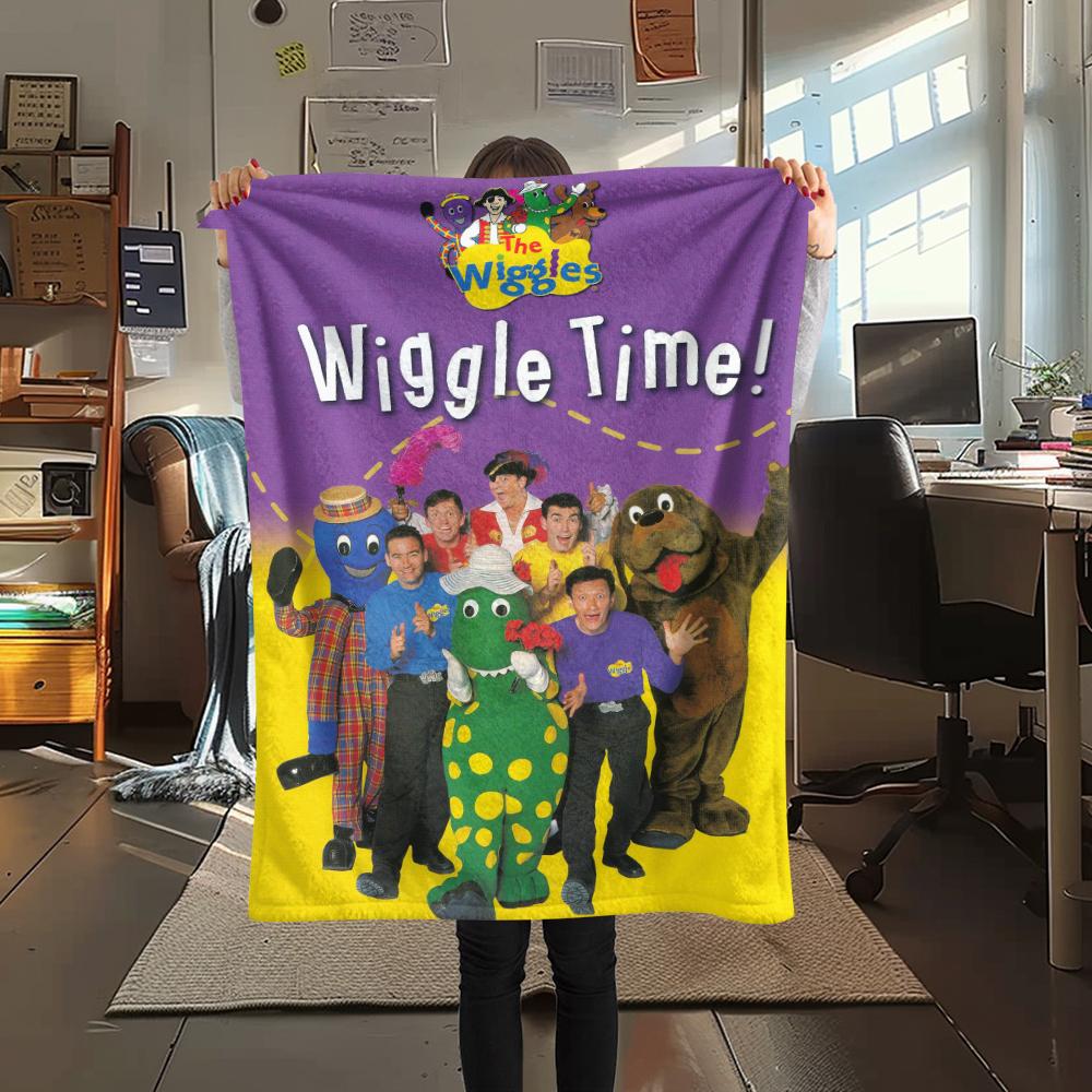 1PC The Wiggles Print Flannel Blanket, High quality Comfortable for All Seasons, Home Decor, Warmth and Comfort, Perfect for Christmas Gifts217