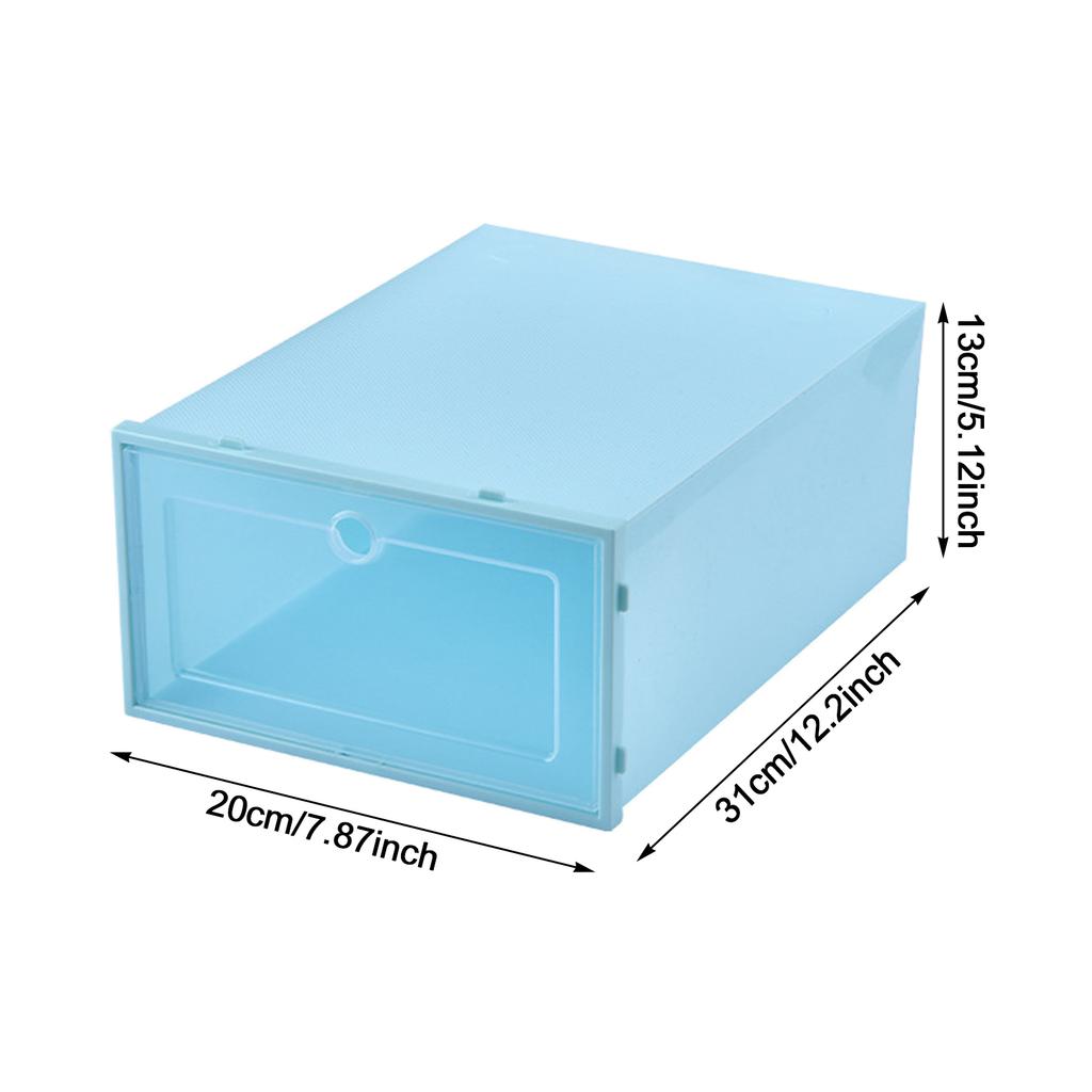 Утолщенный ПП пластик Прозрачная откидная коробка для обуви Складной контейнер для хранения для дома Пыленепроницаемый органайзер для гардероба 31*20*13см