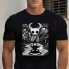 Men's Summer 100 Pure Cotton Fashion Casual Loose Moto Retro Dark Knight Gaming Hollow T-shirt Short Sleeved Top Tees