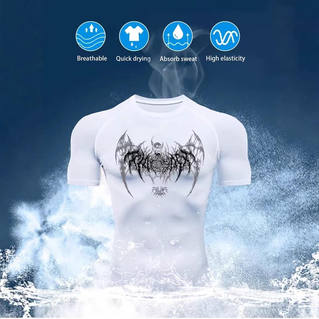 New breathable cycling suit summer elastic compression sports short-sleeved men's running quick-drying T-shirt