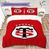 Stade Toulousain Pattern Bedding uilt Set uilt Cover Pillowcase Home Decoration Birthday Gift (1 * duvet cover + 2 * pillowcase without core)178