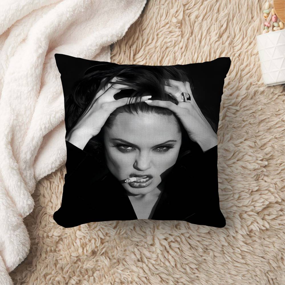 Actor Star Angelina Jolie Pillow Anime Pillow Sofa Bed Head Pillow Cover Cushion Cover 45X45 Cm Fashion