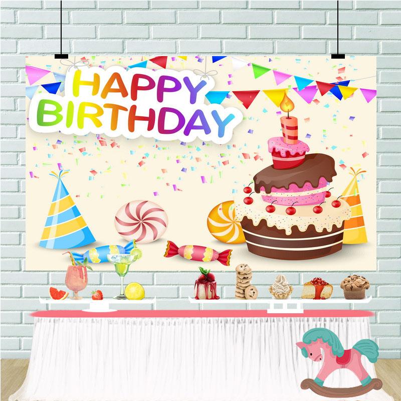 С Днем Рождения Фон Баннер Фон Ткань Реквизит Партии Украсить