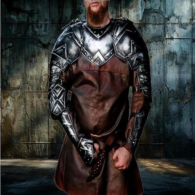 Гномский стиль Черненая LARP наплечная броня Фэнтези Металлические наплечники для косплея, реконструкции, средневекового костюма