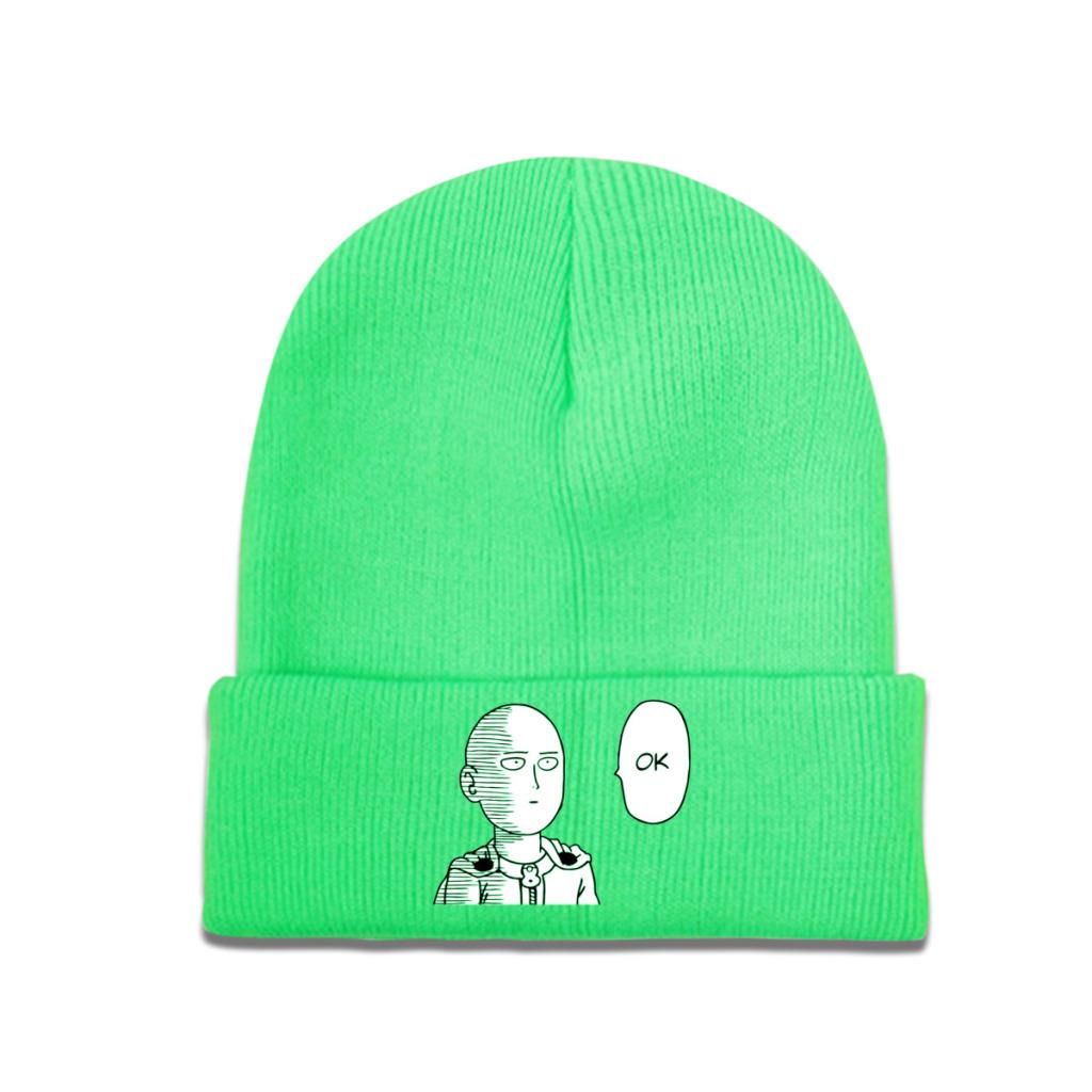 Вязаная шапка One Punch Man, женские шапки унисекс, осенне-зимние шапки Сайтама OPM Oppai, вязаная крючком шапка-дыня в стиле аниме Манга