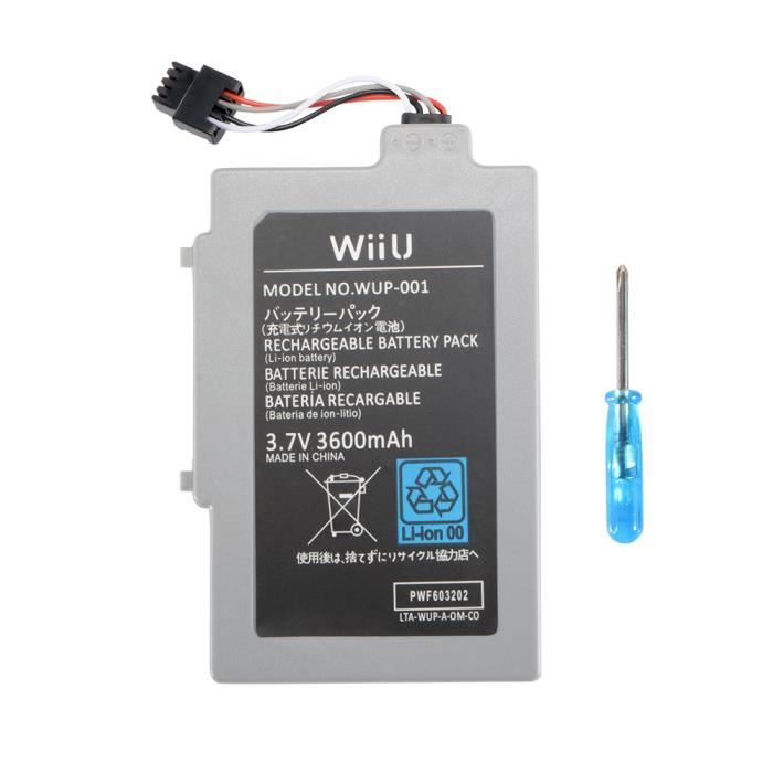 Batterie rechargeable Li ion 3.7V 3000mAh pour Nintendo Wii U Gamepad AC1612