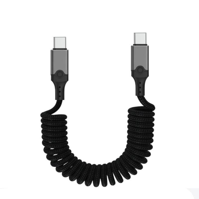 Быстрый пружинный кабель USB5 Type C, 240 Вт, скорость передачи 80 Гбит/с, вывод видео 16K для всех устройств Type C