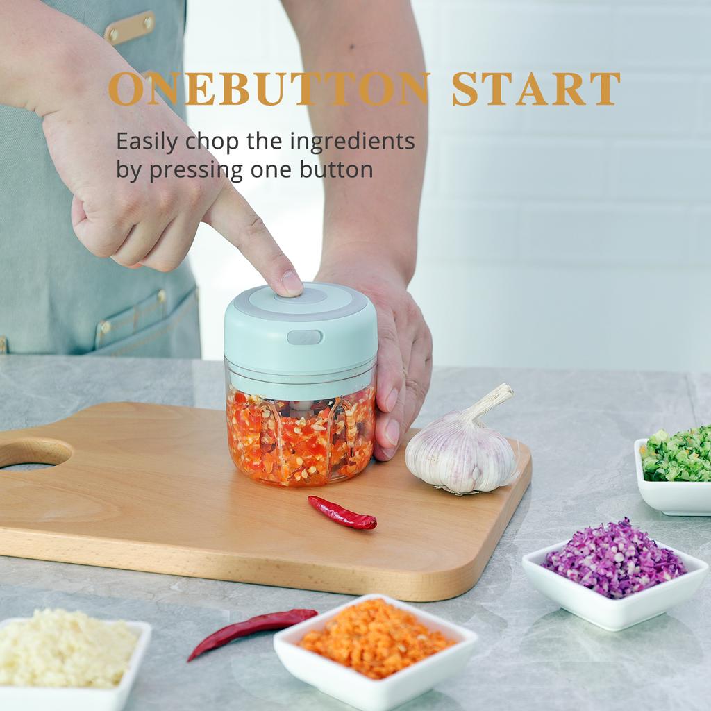 Мини-чесночница, электрический кухонный комбайн, чеснокодавилка, портативный процессор для нарезки лука, имбиря, овощей, перца, специй, мяса