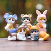 Модель фигурки кота, коллекционная игрушка с кроличьими ушками, милый декор животного, подарок