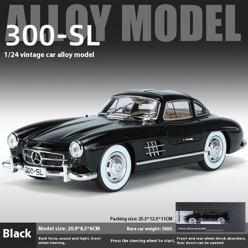 1:24 Benz 300SL 1936 Classic Car Alloy Diecast Car Model Sound Light Children's Toy Collectibles Hobbies Birthday Gifts