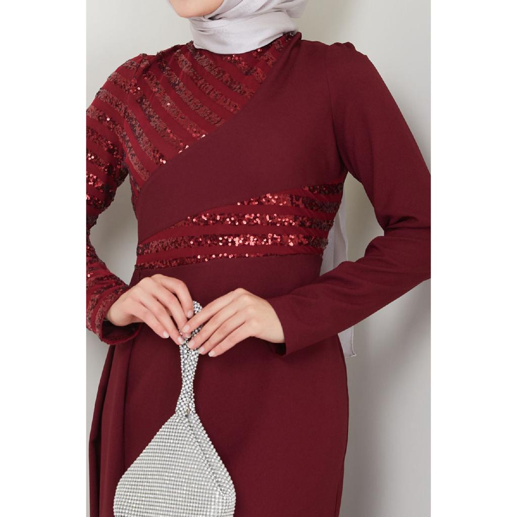 Женская одежда Вечернее платье Модное накидка с блестками Хиджаб Вечернее платье в форме рыбы 2711 Черный