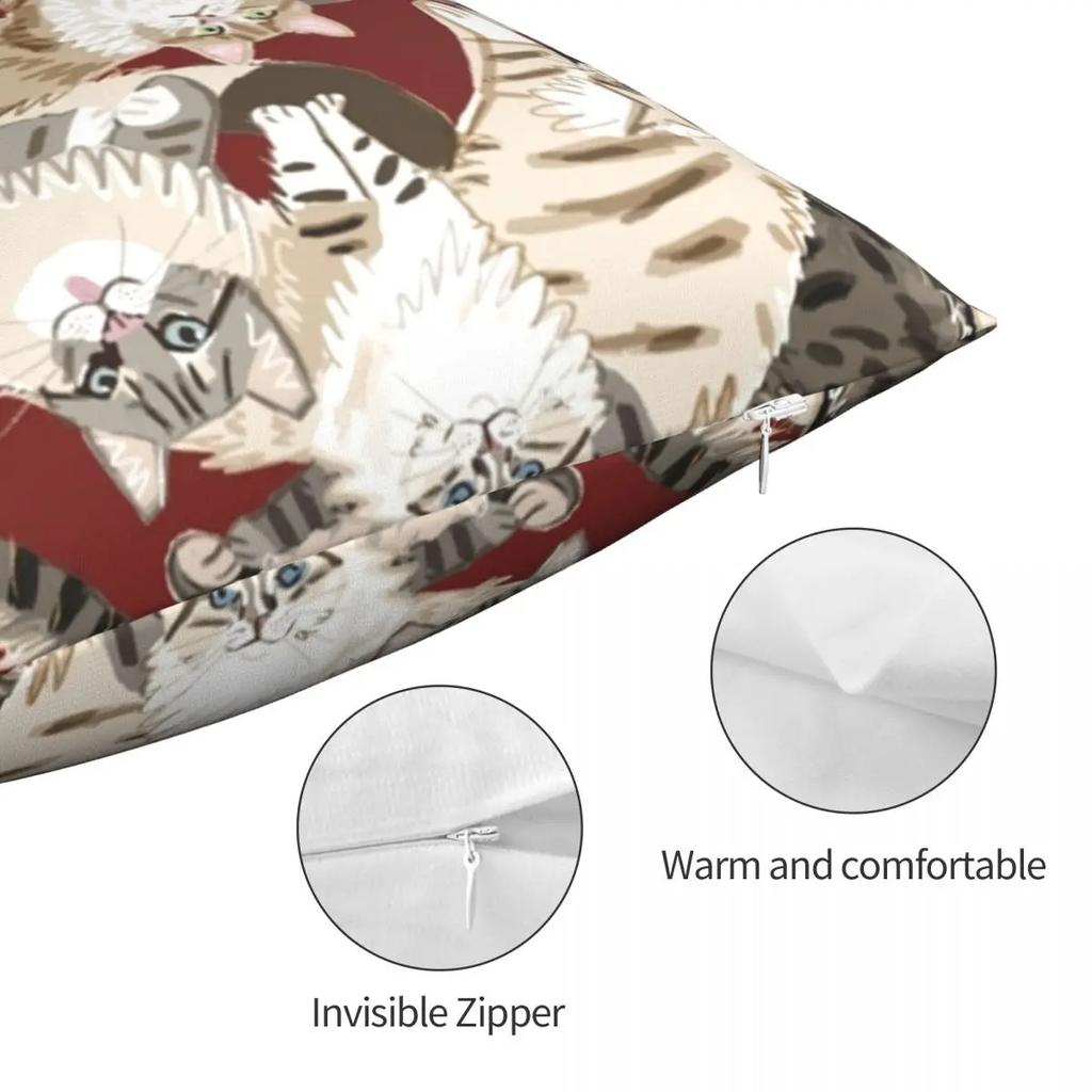 Кошачий Рай Милые Котики Домашние Животные Наволочка Принт Полиэстер Наволочка для Подушки Декорации Наволочка Спальня На молнии ''