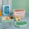 304 Stainless Steel Lunch Box for Kids Portable Compartment Food Storage Containers Microwavable Bento Lunchbox with Tableware
