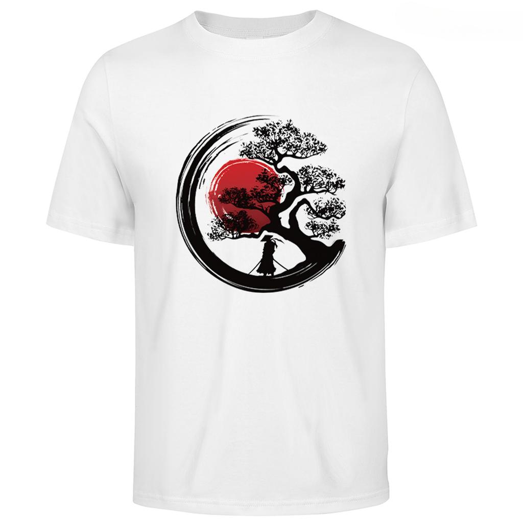 Мужская популярная летняя хлопковая футболка с принтом японского самурая, мужской и женский повседневный топ в японском стиле