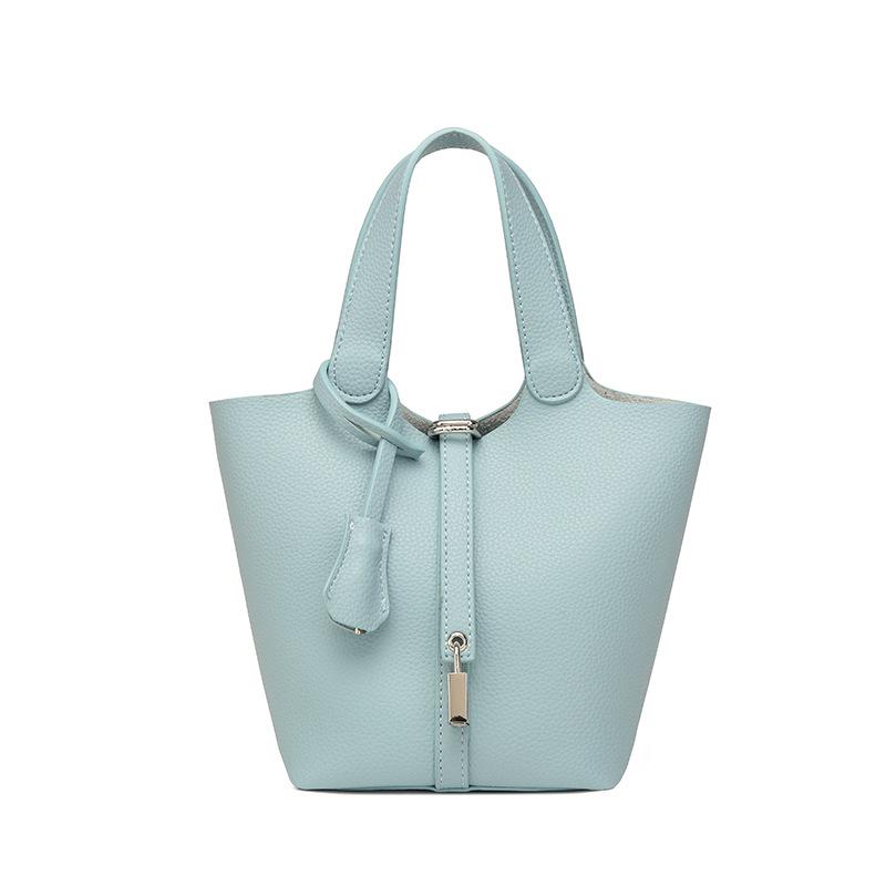 Универсальная сумка-ведро с текстурированным узором личи 2024 года — модная сумка через плечо для женщин и для поездок на работу и для мам с детьми