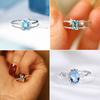 Aquamarine Blue Topaz S925 Sterling Silver Pinky Ring – Light Luxury Niche Design for Women