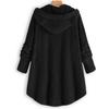 Women Button Coat Christmas Embroidery  Pullover Loose Sweater Blouse Plus Size