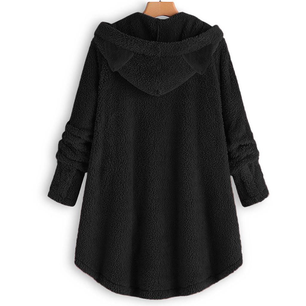 Women Button Coat Christmas Embroidery Pullover Loose Sweater Blouse Plus Size