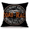 Vintage Motorcycle Club Legendary Rider Letter Print Home Decoration Art Sofa Throw Pillow Case Retro Motorbike Cushion Cover