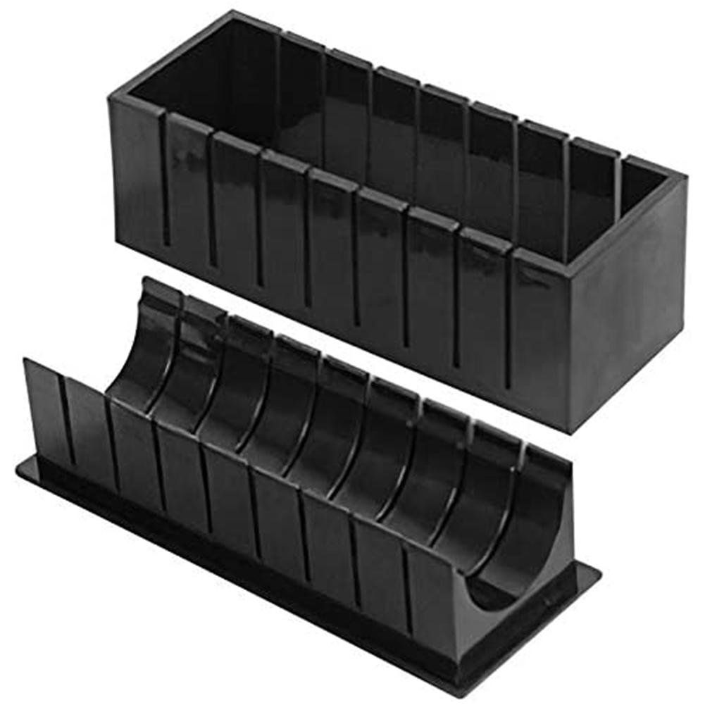 10pcs/set Sushi Making Kit Plastic Japanese Cuisine Maker Tool with Rice Roll Mold Fork Spatula Tools Black for Cooking Picnics