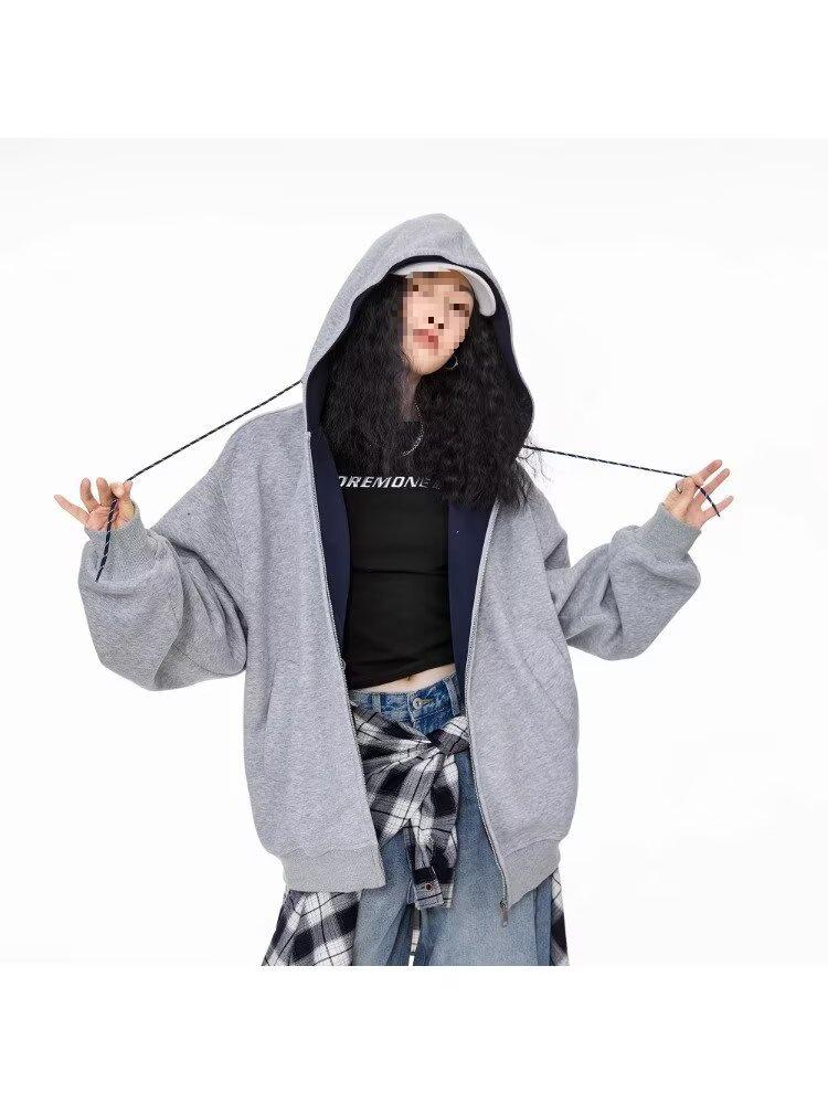 2025 Unisex Hong Kong Style Loose Hooded Sweatshirt - Trendy and Versatile