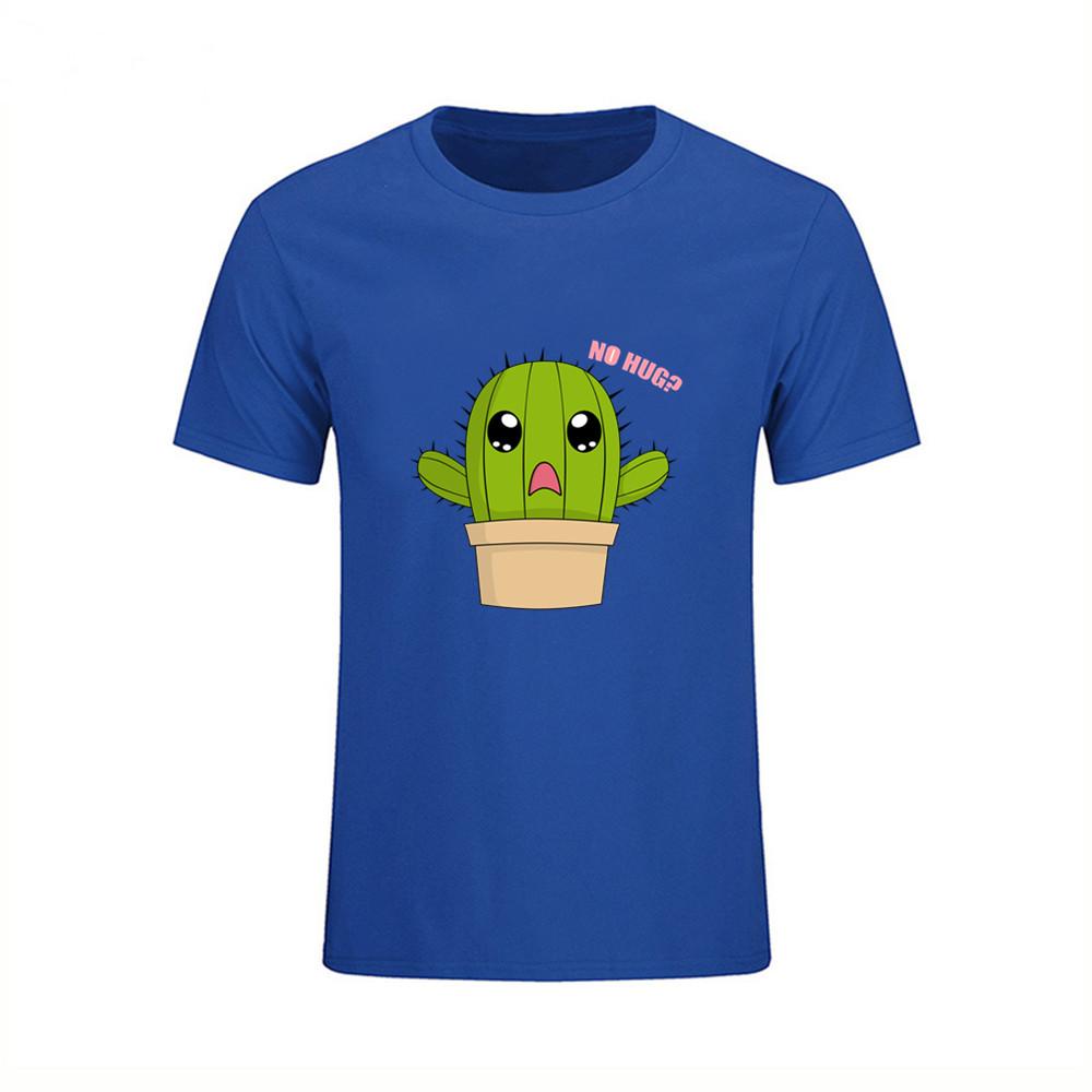 Crop Cactus Hug Pattern No Hug T Shirt Short Sleeve Custom T Shirts
