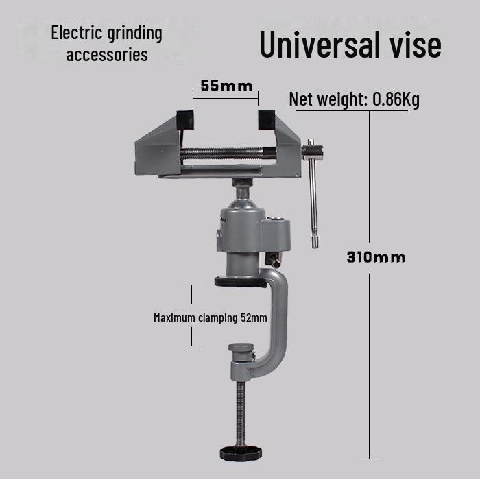 Universal DIY 360° Rotating Aluminum Alloy Table Vise with Flat Nose Pliers