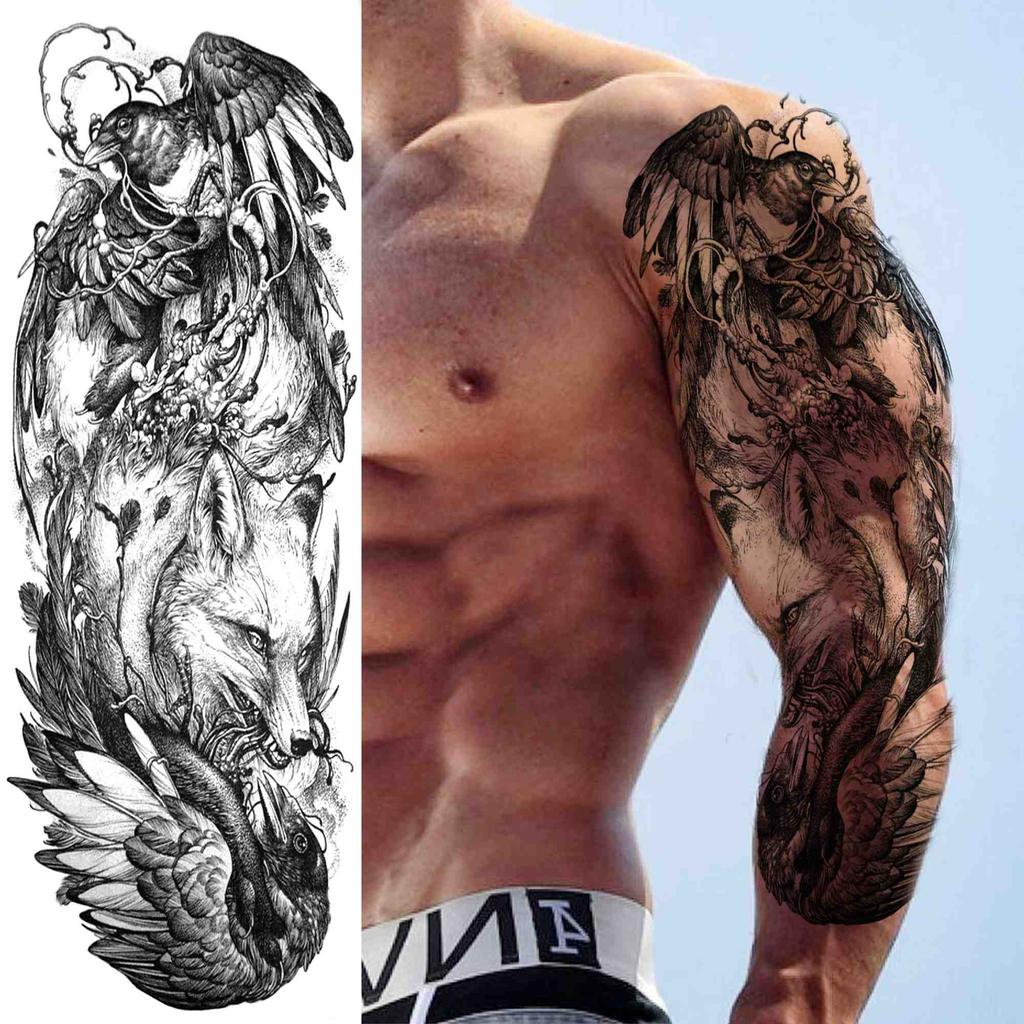 Реалистичные временные татуировки с изображением Бога Марса, рукава для мужчин и взрослых, поддельные татуировки с изображением орла, льва, воина, наклейка, моющаяся тату на всю руку, длинная