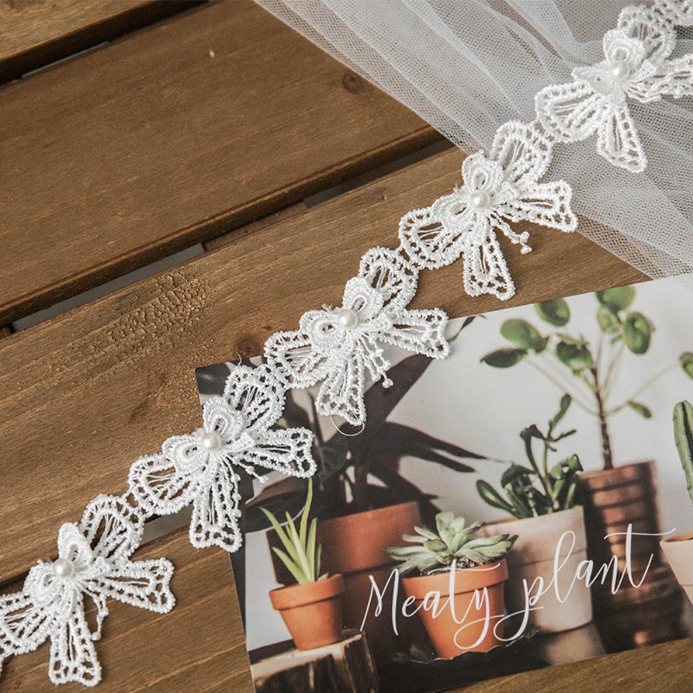 Embroidery Butterfly 3D Butterfly Lace Trim Diy White Lace Trim Fabric Flower Decor Ribbon
