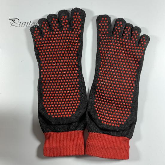 2 Pairs Barefoot Grounding Socks Outdoor Beach Camping Hiking Climbing Five Toes Socks Cut-resistant Men Women Non-slip Silicone Gripper Socks