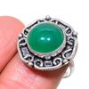 Кольцо из натурального зеленого оникса, стерлингового серебра 925 пробы, размер 8, n5d16