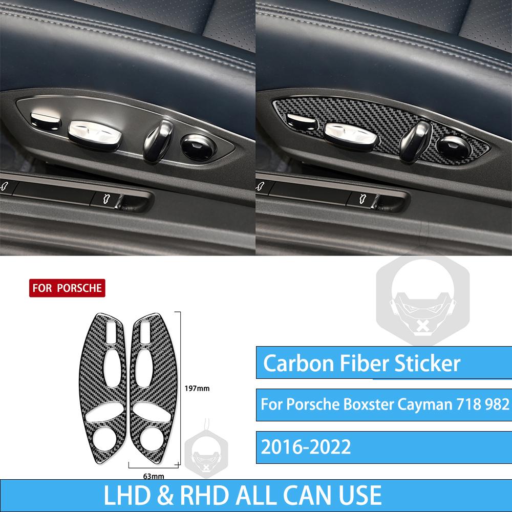 For Porsche Boxster Cayman 718 982 2016- Carbon Fiber Gear Shift Dashboard Center Console Interior Sticker Car Accessories