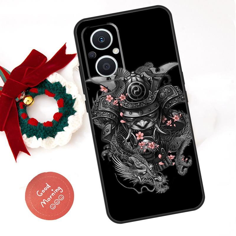 Чехол Самурайский Они Маска для OPPO Reno 14F 14 13 12 11 10 Pro 11F 12F 13F 7 8 Lite Чехол OPPO Find X8 X5 X9 Pro