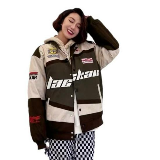 Мужская бейсбольная куртка в стиле американских уличных гонок на весну и осень — модная, элегантная, свободная мотоциклетная куртка