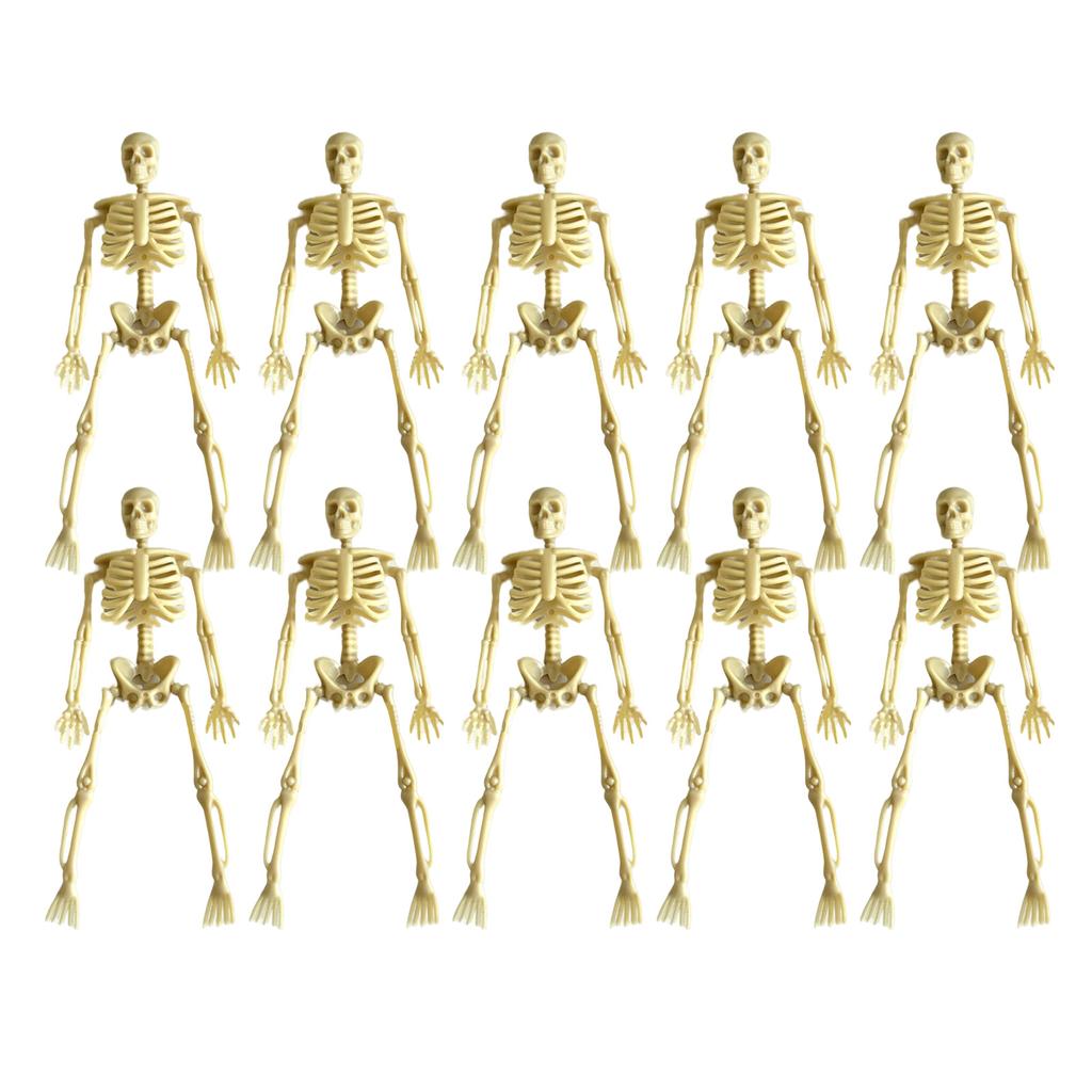 10Pcs Halloween Skeleton Figures Decors Movable Halloween Skeletons Figurine For Spooky Seasonal Home Ornaments