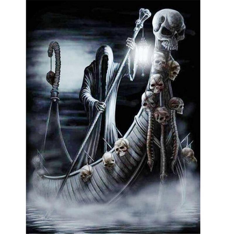 Полный 5D Diy алмазная живопись Grim Reaper катание на лодке Алмазная вышивка полный набор аниме наборы для вышивки крестом домашний декор подарок ручной работы