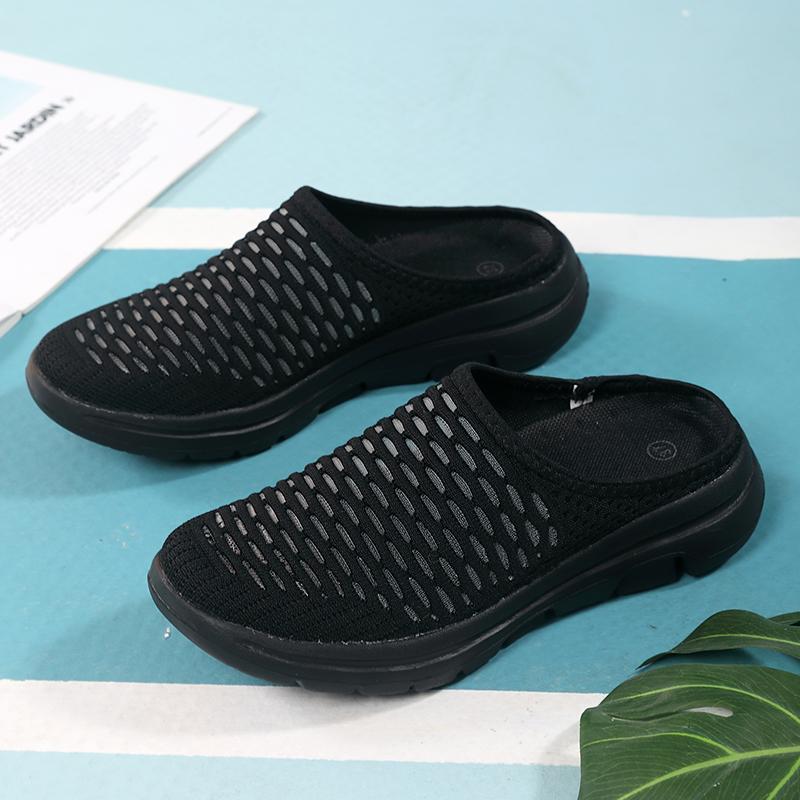 Shoe for Women New Hollowed Out Lazy Half Slippers Summer Mesh Comfortable Casual Soft Sole Breathable Women's Hiking Slippers