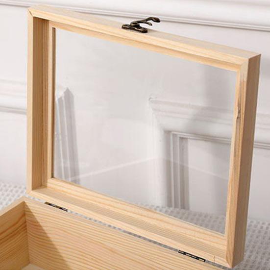Lockable Decorative Wooden Storage Box Craft Souvenir DIY Organizer Removable Tray Dividers Gift Storage Container