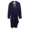 Смесь шерсти Сделано во Франции Цельное платье с длинным рукавом 36 Темно-синий Женский Б/у