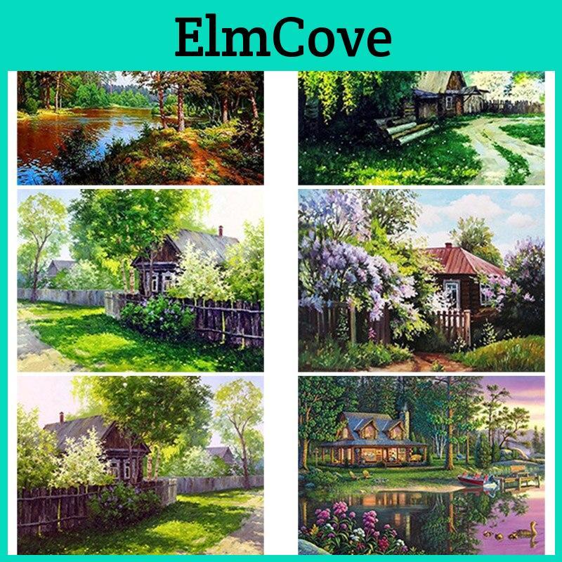 Painting Diy Diamond Landscape 5d Diamond Art Embroidery Tree Cross Stitch Full Rounddrill Resin Home Decor Manual Gift
