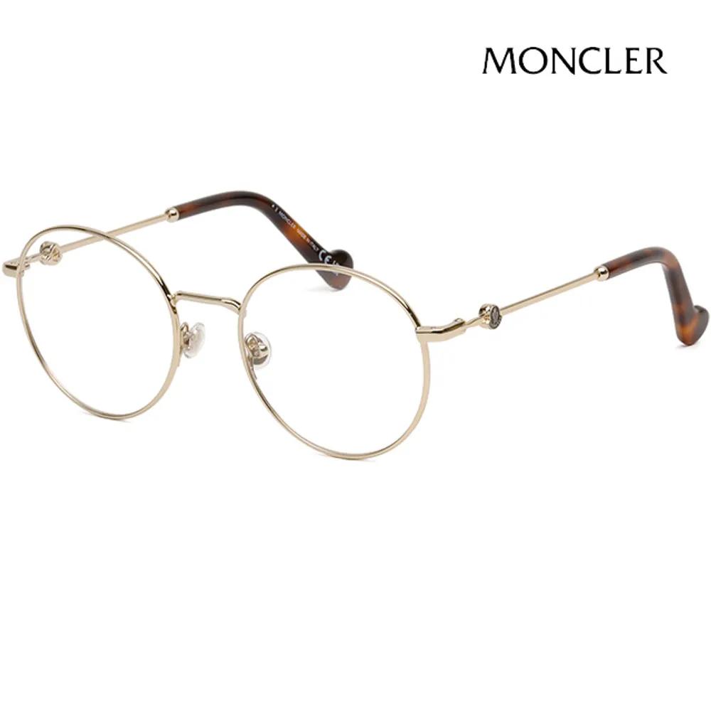 Moncler Eyeglass Frame ML5107 032 Lightweight Gold Metal Round Frame