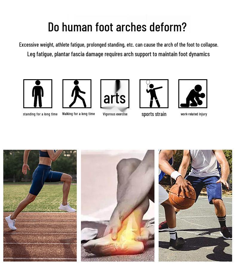 High Elastic Sports Insole: Shock Absorption, Sweat & Odor Control, Breathable, Arch Support for Badminton, Basketball, Running, and Casual Wear.